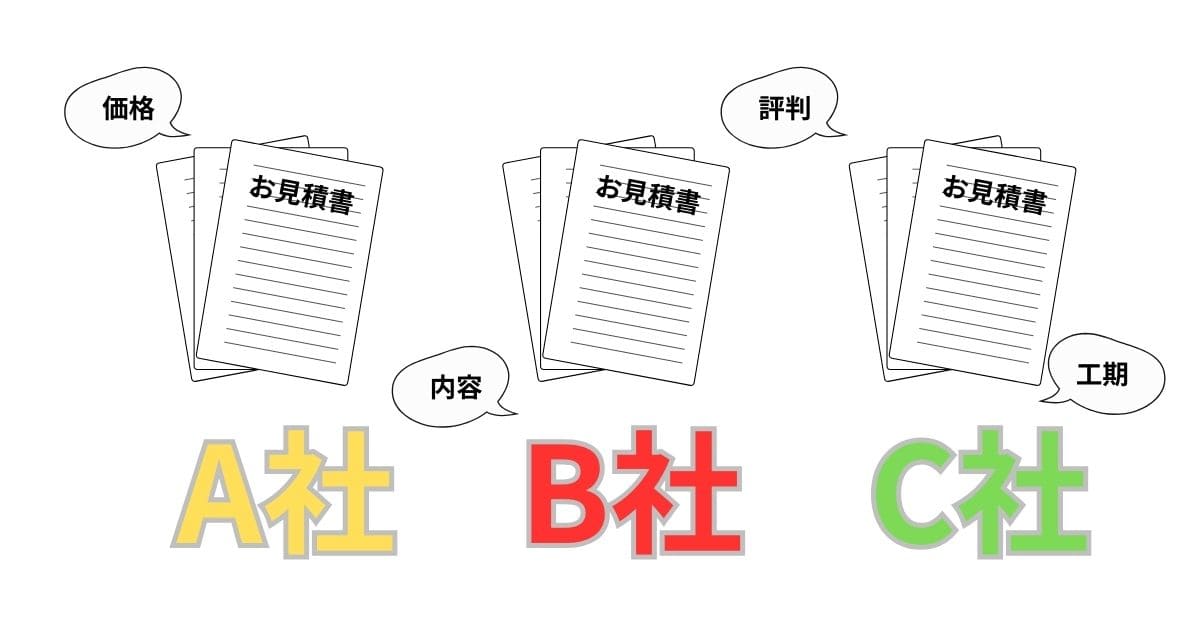 見積もりを複数の業者から取る