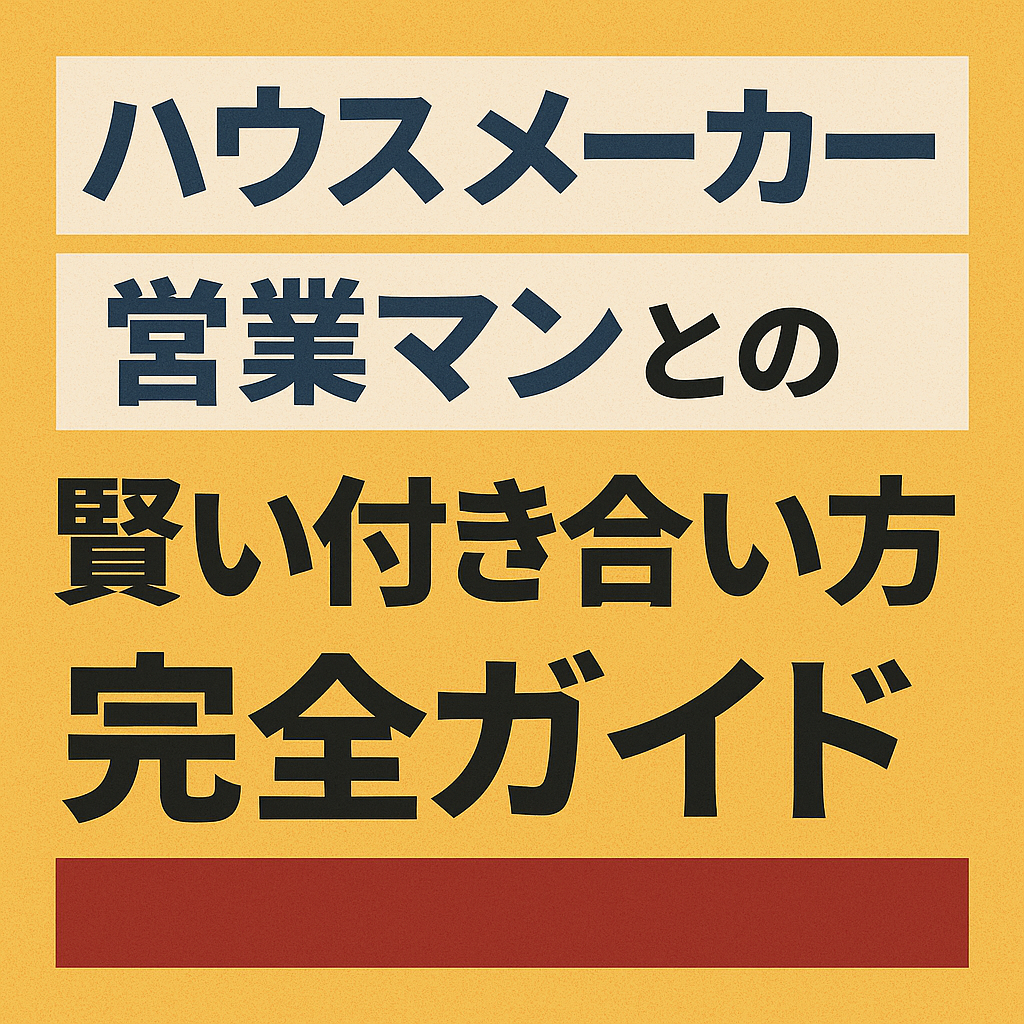 ハウスメーカー営業マンとの賢い付き合い方完全ガイド